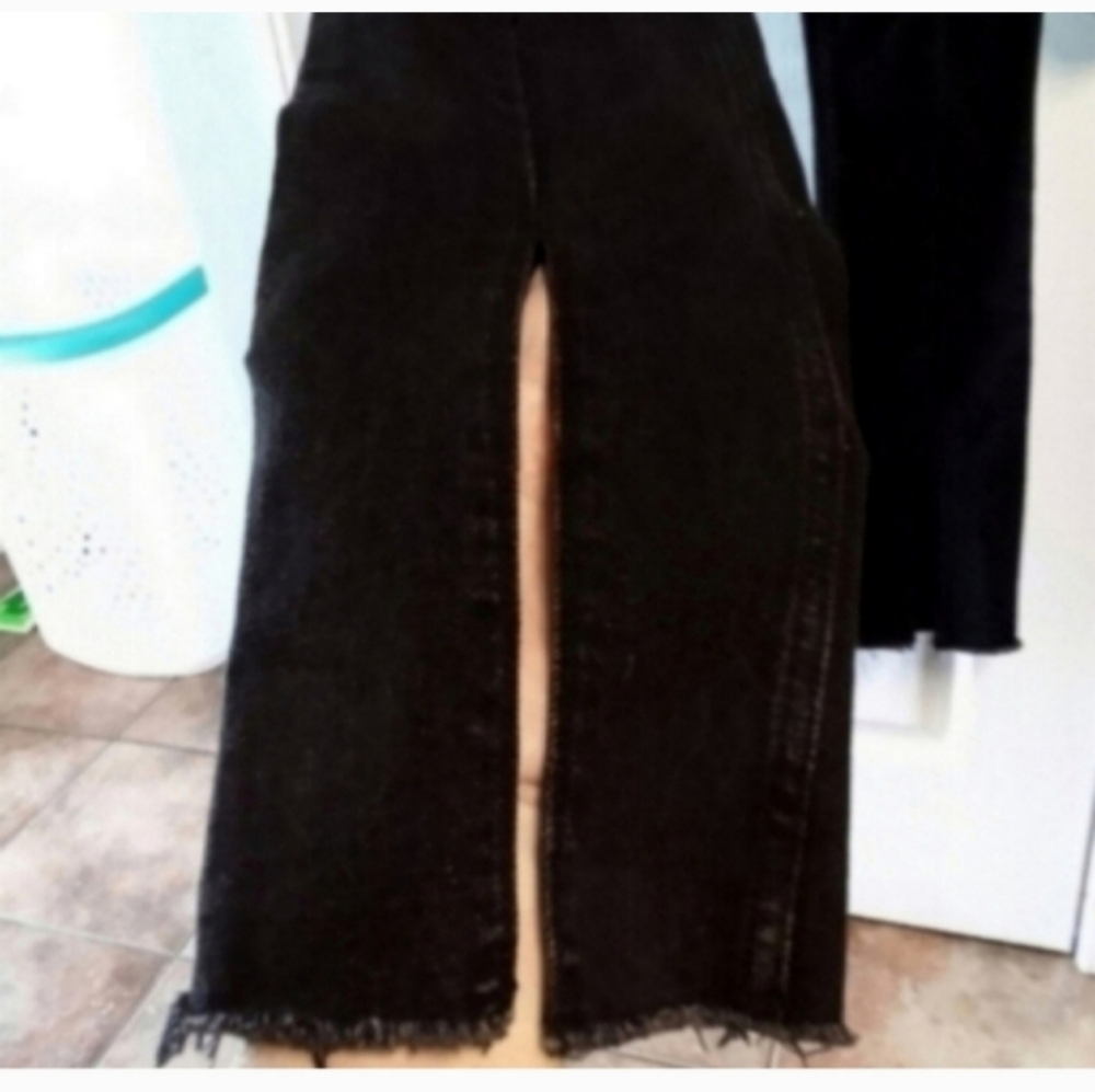 Abercrombie And Fitch The Skinny Hi Rise Jeans Women's 25/0 Black Raw Hem EUC - Picture 5 of 5